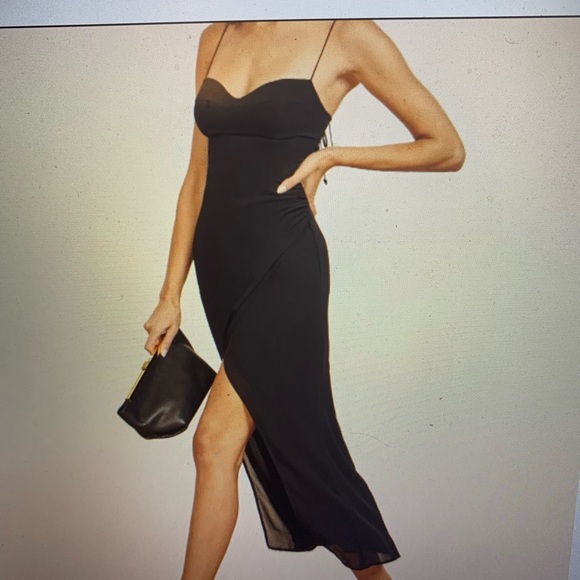 Reformation Kourtney Dress in Black - size 0 - Picture 3 of 10